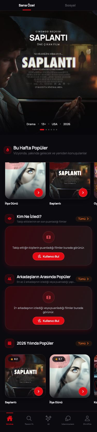 Cinemoo ana sayfası